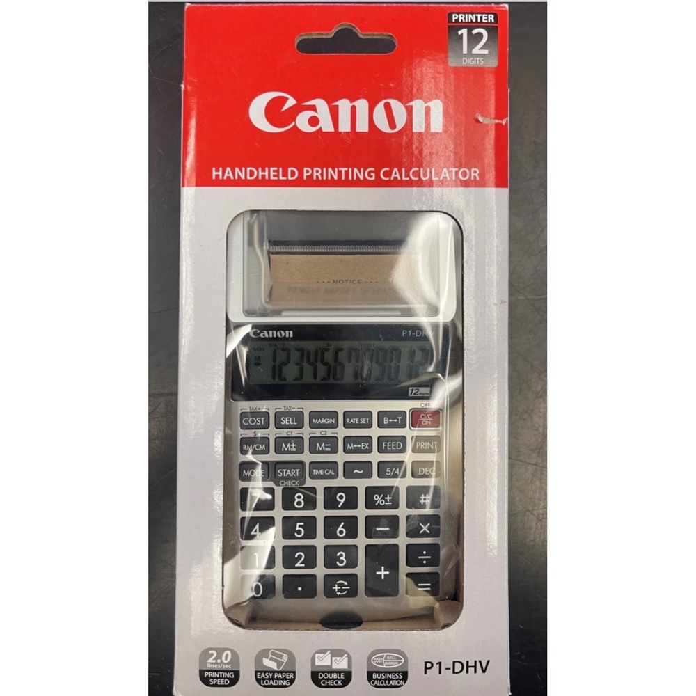Canon P1-DHV Handheld Printing Calculator 12 Digit Business Cost Sell Margin Tax